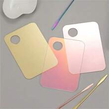 Acrylic Foundation Palette, Professional Makeup Artist Use Nail Polish Palette, Colorful Stainless Steel Sticks