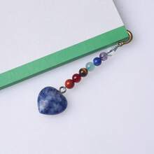 1 件天然水晶心形羽毛书签，手工制作的复古风格