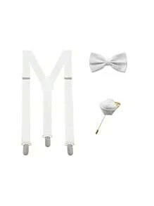 1 套男士领结、吊带、胸针组合，适合宴会和派对，适合外出装扮婚礼派对，也适合秋冬配饰万圣节服装，适合青少年、青年、男士、休闲、户外、运动、度假、毕业礼物、生日、日常穿着