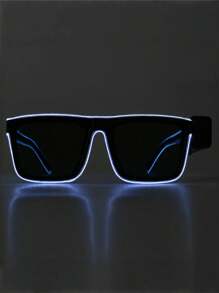 1 Pair Battery-Powered Cool LED Square Techno-Style Luminous Glasses, LED Party Supplies, Glow Eyewear For Nightclub, Music Festival, Birthday Party, Celebration - Nhiều màu - Xem 4