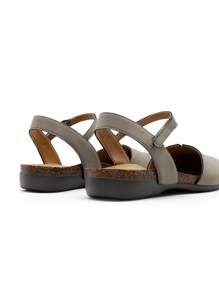 Women's Arch Support Sandals Closed Toe Comfort Cork Footbed Flat Sandals Wide Round Toe Summer Work Walking Vacation Shoes - 灰色 - 查看 8
