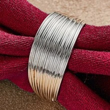 925 Sterling Silver Plated Multi-Line Open Ring For Women Man Wedding Engagement Party Fashion Charm Jewelry