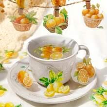 1 件装丰收季节水果主题贴纸书 - 24 张双材质 PET 和日本纸，哑光表面，自粘装饰贴纸，适用于 DIY 日记、剪贴簿、笔记本、水瓶和滑板、水果贴纸 - 彩色 - 查看 5