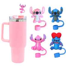 Disney 4pcs Cartoon Reusable 10mm Disney Straw Toppers, Dust-Proof Straw Caps For 10mm Straws, Colorful Drinking Accessories, Suitable For Men, Women, Friends Gifts