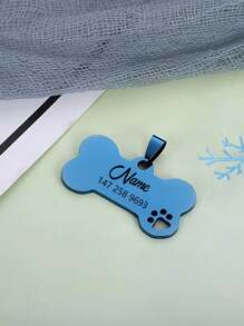 Cutstomiszed Stainless Steel Durable Pet Tags - Engraved Personalized Dog Tags, Cat Tags ,Bone Shaped Pet Tags, Available In Multiple Colors,Including Color, Silver, Gold , Rose Gold, Blue, Black,DIY Pet Tags With Phone Numbers And Names,Pet Collar Tags, For Small Large Dogs Cats