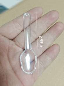 100pcs Clear Plastic Mini Spoons, Ice Cream, Dessert Spoon, Coffee Spoon, Party Serving, Suitable For Wedding, Festival, Gathering, Cake, Dessert, Coffee & Fruit Salad Sampling Spoons , For Halloween Or Christmas Party - Multicolor - View 4