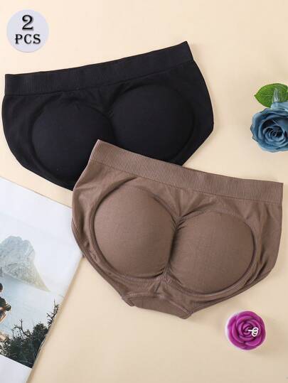 2 piezas de ropa interior para mujer con nalgas falsas gruesas y acolchadas que levantan y dan forma, realzando las nalgas de la mujer y evitando que la ropa interior se vea transparente