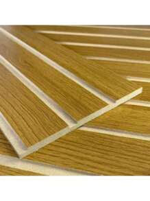 Kit 50 Slatted Coverings Decorative Panel Plate MDF 45x11 Cm - Màu nâu  Mocha - Xem 2