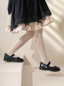 1 Pair Of Bowknot Mesh Stockings For Kids