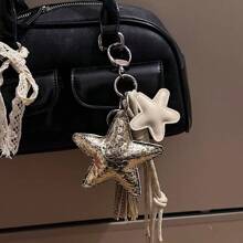 Colgante de estrella dorada personalizada con múltiples elementos para mujer, nuevos encantos colgantes para bolso, joyería colgante creativa, llavero con cadena. Verano