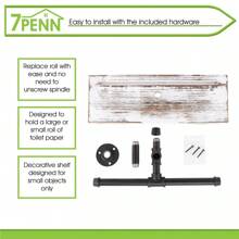 7Penn Wall-Mounted 2 Roll Toilet Paper Holder With Double Shelf - Stylish Farmhouse Decor Accessory