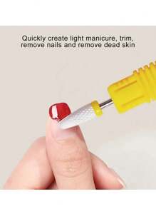1个陶瓷美甲钻头 - 3/32英寸专业电动美甲钻头，带支架，适用于修甲、修脚、角质层打磨、亚克力凝胶指甲抛光 - 彩色 - 查看 6