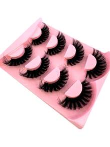HBZGTLAD NEW 2 Box 8 Pairs Pairs Cat Eye Lashes Fluffy Faux Mink Lashes 8D Wispy Lashes Pack Dramatic Long Thick Volume Eyelashes False Eyelas