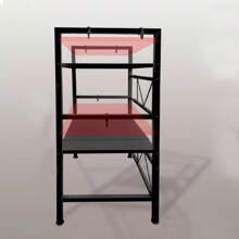 3 Tier Expandable Microwave Oven Rack Stand Storage Holder Kitchen Corner Shelf,Expandable Microwave Kitchen Shelf, Household Double Storage Shelf,Black, 67*36*78cm
