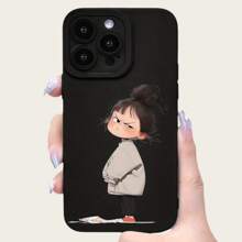 Anime1pc Nieuwe Angry Girl TPU Telefoonhoesje Compatibel Met Iphone 15/14/13/12/11/X/XS/XR/8/7 Serie, Anti-Drop, Schattig, Creatief Ontwerp