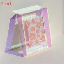 5/6/7/8 Inch Colorful Acrylic Photo Frame Box Diy Poster Mounting Display Stand Table Ornaments Creative Picture Message Board Holder Gifts Birthday Graduation