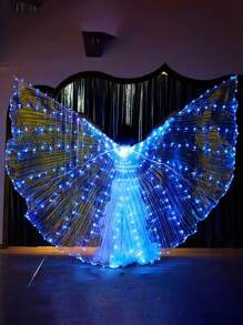 Alas con luces LED de colores brillantes con varita y capa, regalo para festivales y celebraciones, decoración de escenario, decoración navideña y de San Valentín, decoración del hogar, decoración para fiestas temáticas - Multicolor - Ver 16