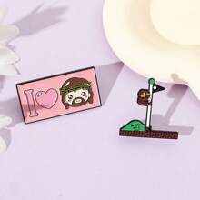 SuperMario SuperMario 1/2 Pcs Creative Cartoon Mario Game Brooch Personalized Flagpole Love Enamel Pin Metal Badge Jewelry Clothing Backpack Accessories A Gift For Friends