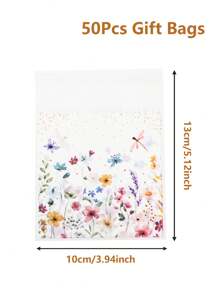 50/100pcs Wildflower Gift Bags, Spring WildFlower Gift Packaging Bags, Self-Adhesive Bags, Gift Wrapping Supplies Gifts Bag, Spring Decoration, Birthday Party Decor, Gift Sealing Pockets Bag, Packaging Supplies, Wrapping Bags, Baking Packaging, Kitchen Packaging - Spring Flowers - View 13