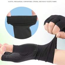 1 Par de Luvas de Compressão para Mulheres e Homens, Luvas de Fibra de Cobre de Meia Digitação, Design Anti Derrapante em Forma de Favo de Mel na Palma, Proteção Respirável para Esportes, Luvas de Proteção Macia de Punho para Ciclismo, Direção, Corrida, Levantamento de Peso, Golfe, Badminton