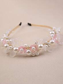 1pc Girls Elegant Pearl Flower Headband, Forest Sweet Headband, Alloy Material, Suitable For Girl, Daily Use, Ideal Choice For Gifts - Multicolor - View 16