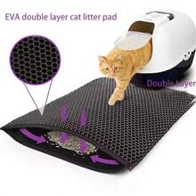 1PC Cat Litter Mat With Gift Double Layer Waterproof Pet Litter Box Mat Non-Slip Sand Cat Pad Washable Bed Mat Clean Pad Products