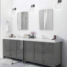 **22"X30" Brushed Nickel Frame Bathroom Mirror - Rectangular Wall Mirror With Rounded Corners, Tempered Glass, Shatter-Resistant, Rust-Proof - Suitable For Horizontal Or Vertical Hanging - Silver** Home Bathroom Decor