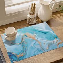 1 pieza Tapete absorbente y resistente a las manchas para secar platos con estampado de flores y mármol, con respaldo de goma antideslizante, multiusos para secado en la cocina, para cafeteras, cuencos y estantes de platos