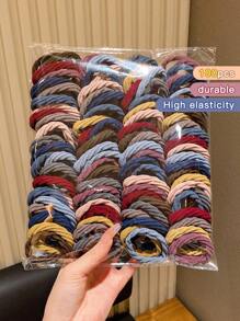 100pcs Color Elastic Hair Bands, Hair Ties Accessories For Little Girls - Multicolor - View 5