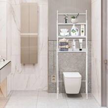 Toilet Storage Rack, Bathroom Shelf, Storage Cabinet Over Toilet With 3 Shelves, Toilet Shelf Cabinet, Bathroom Storage Rack With 3 Shelves, 165*55*26cm - 白色 - 查看 2