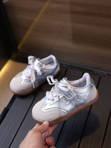 Children's Casual Shoes, 2025 New Arrival Fashion Kids Running Shoes Sneakers, Simple Design Soft & Non-Slip Sole, (Friendly Reminder: Please Order Based On Actual Inner Length) - Silver - View 2
