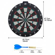 WIN.MAX 18-Inch Soft Plastic Dart Board, Indoor Entertainment Game Interactive Darts Target, Comes With 6pcs Plastic Tip Darts And 6pcs Spare Plastic Tips