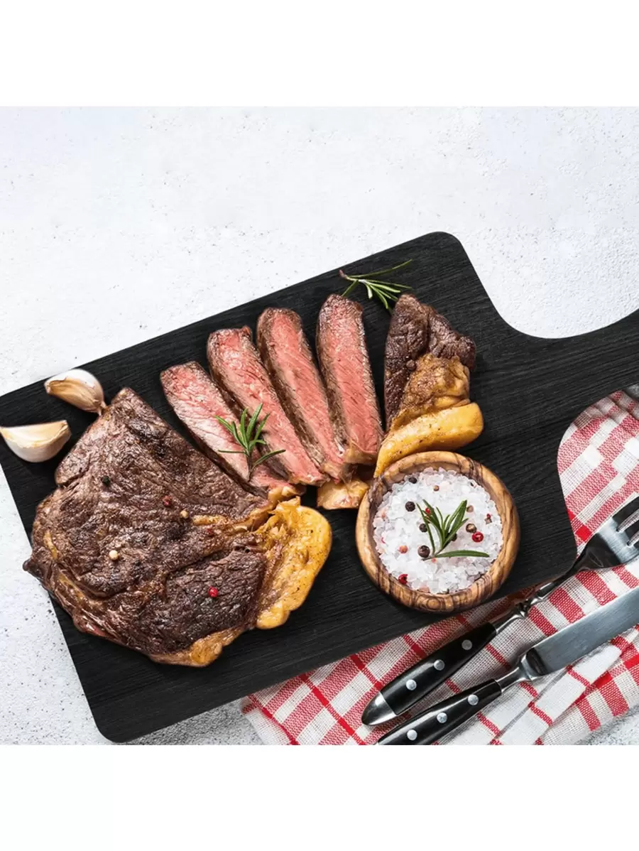 Black Tray Handle Cooked Food Board Wooden Serving Plate Household Black Wooden Serving Plate Household Multifunctional Serving Plate Set With Handle Bamboo Serving Board Steak Pizza Breakfast Board Classification Serving Board Slate Serving Plate Western Serving Plate Rock Sushi Serving Plate Irregular Steak Serving Plate Flat Serving Plate Tableware - Decorate Dining Table