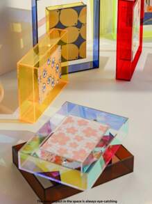 5/6/7/8 Inch Colorful Acrylic Photo Frame Box Diy Poster Mounting Display Stand Table Ornaments Creative Picture Message Board Holder Gifts Birthday Graduation