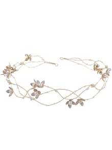 1 Peça Tiara de Contas Feita à Mão, Belas Flores para Usar por Meninas, Acessório de Roupa para Meninas das Flores, Acessório de Tiara de Flor para Casamento, Adequado para Festas de Aniversário e Fotografia de Performance, é uma Escolha Ideal para Dar de Presente para Meninas (As Cores das Fitas são Branco e Bege, e Serão Enviadas Aleatoriamente)