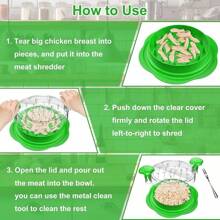 Desmenuzador de carne y pollo manual - Trituración de cocina - Verde - Ver 6
