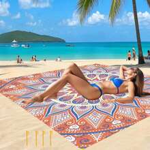 1 Stück Mandala Muster Oversized Stranddecke, leicht und strapazierfähig, Große Größe geeignet für Erwachsene Strandreisen, Camping, Wandern, Picknick