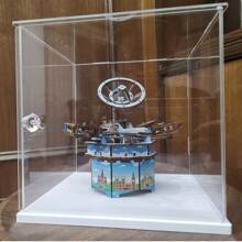 1 Elegant Transparent Acrylic Display Cabinet With Door Opening - Dust Resistant Multifunctional Storage Solution, Suitable For Collectibles, Shoes, Bags, And Cosmetics | Perfect For Home And Office Decoration