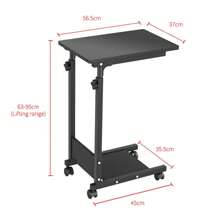 Tavolino piccolo, tavolino da caffè, tavolino da divano, comodino, tavolo mobile per laptop, tavolo per notebook, tavolo da soggiorno con struttura in metallo e ruote, nero