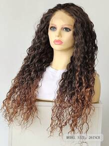 30# Dyed Fiber Lace Front Wig, Small Curls - Two-Tone - View 4