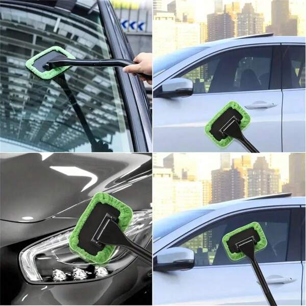 6-delige set voor het reinigen van voorruiten - 6 herbruikbare reinigingsborstelpads, groene reinigingsborstel voor vuile auto's