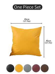 1个PU材质枕套，现代简约客厅沙发靠垫套，餐厅卧室装饰枕套（不含枕芯），薄款枕套 - 彩色 - 查看 13