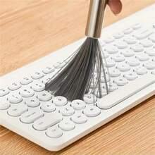 1pc Multi-Purpose Long Handle Cleaning Brush, Stainless Steel Material, No Power Needed, Suitable For Living Room, Bedroom, Bathroom, Kitchen, Furniture - Medium Strength Brush With Handle