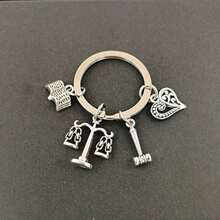 1 件欧美风格平衡正义天平钥匙扣，送给法学院学生、律师、法官的礼物 - 打字機 - 查看 9