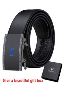 男士几何图案休闲复古派对街头时尚办公室 PU 皮革自动扣皮带，适合所有季节 - 彩色 - 查看 13