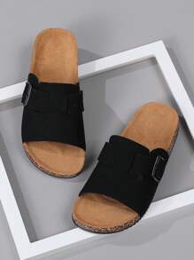 Sandals For Women Fashion Summer Women's Print Thick-Soled Slippers Beach Slides Female Flat Slippers Adjustable Straps Buckle Slippers Home Student Slippers Flip Flops