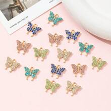 10 件彩色水钻蝴蝶吊饰，适用于 DIY 珠宝制作手链配件 - 蝴蝶型 - 查看 8