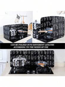 1/2 Pcs Heat Resistant Kitchen Anti-Oil Splash Guard, For Cooking And Frying, Kitchen Cookware Accessories, DIY Kitchen Upgrade Stickers & Baffles, Home Decor Kitchen Accessories, Halloween & Christmas Decor, Cozy Fall& Winter Styles