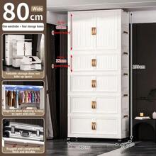 5/4/3/2/1 Layer No-Assembly Storage Cabinet, Children's Wardrobe, Bedroom Collapsible Simple Clothing Cabinet For Rental Home, Baby Organizer - Solid Color - View 19