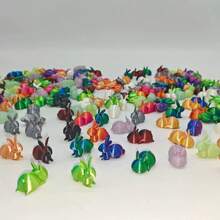 Creative New 3D Printed Luminous Colorful Eggs With Mini Bunny Figurines, Easter Hot Selling Crafts Small Decor Gifts, Quality Wholesale In-Stock
